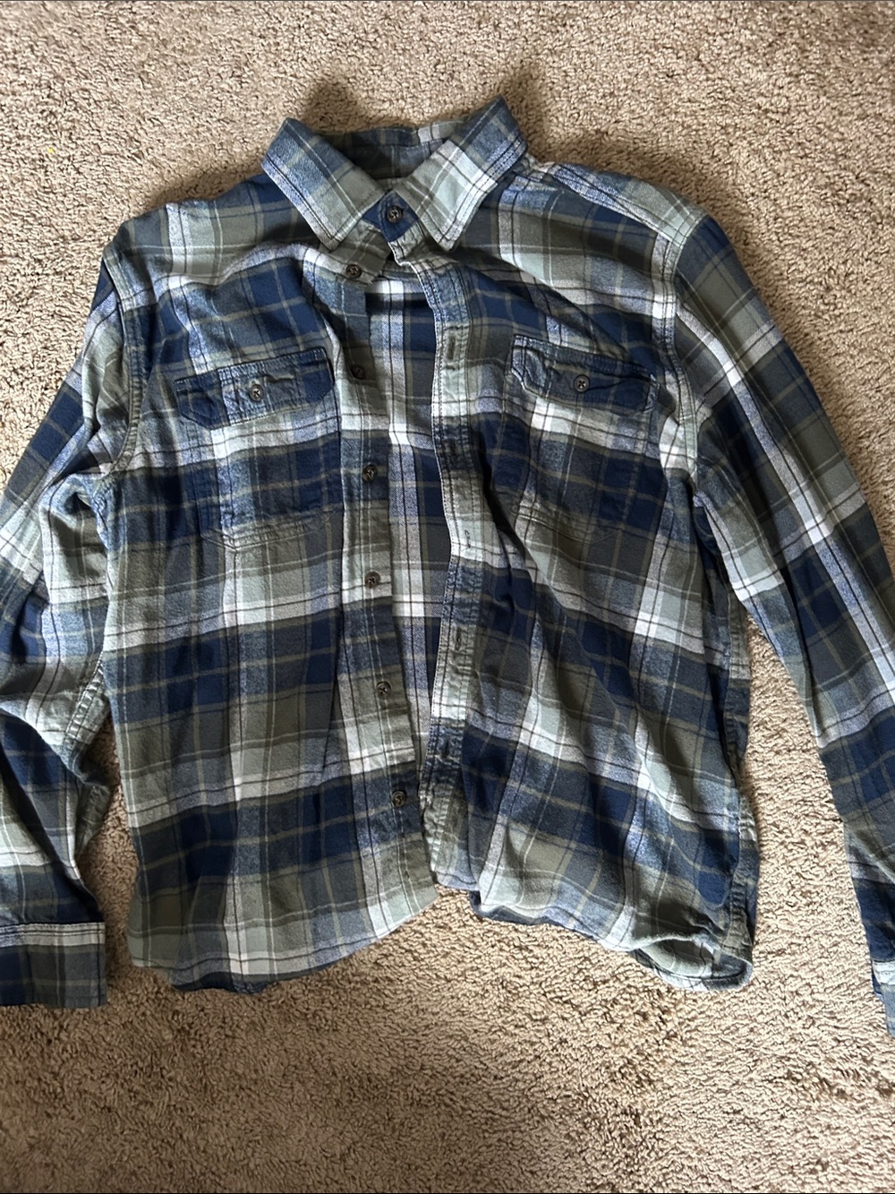 George Blue and Gray Plaid Men's Dress Shirt